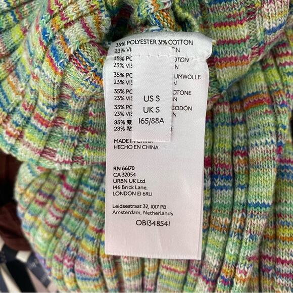 Anthropologie High Neck Knit Green Multi Color Tank Top size small - Picture 11 of 12